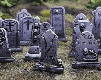 Headstones Tombs Undead Graveyard 28mm 32mm Cemetery RPG D&D terrain, DnD, Tabletop, Dungeons and Dragons, Original Hammerlot Games models