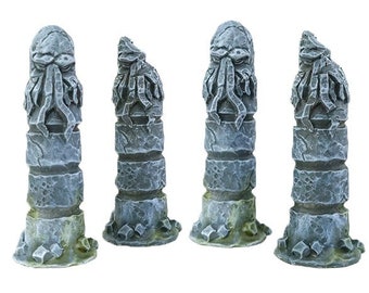 Cthulhu Pillars, 28mm 32mm. DnD Models, elder sign D&D terrain. Arkham Dungeons, tabletop boardgames. Original Hammerlot Games models