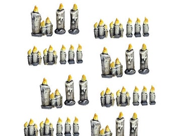 Candle Set, 28mm 32mm. miniature DnD Models D&D, terrain Scenery, Dungeons Dragons, tabletop, boardgames diorama, modeling