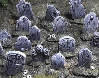 Undead Graveyard Tombstones, 28mm 32mm, Tomb Cemetery RPG D&D terrain, DnD, Tabletop, boardgame. Original Hammerlot Games models