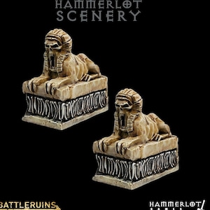 Sphinx D&D terrain, 28mm 32mm Scenery Miniatures, wargames, Dungeons Dragons RPG, Tabletop, Boardgames, pharaoh, modeling, diorama