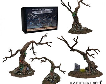 Cursed Tree Graveyard, Cursed Scenery Forest miniature, Wargaming Terrain, Boardgames Dungeons & Dragons. Original Hammerlot Games models