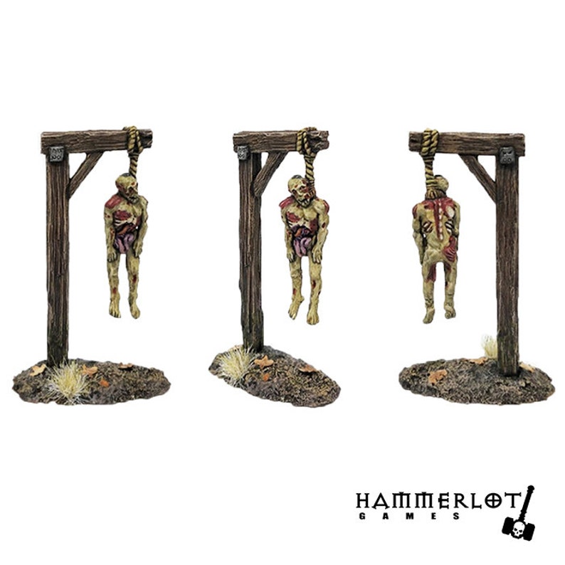 Hanged Man Dead, Graveyard, tomb, gravestone. D&D terrain Undead, Necropolis, 28mm 32mm, scenery, wargames. Original Hammerlot Games models image 2