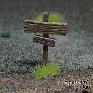 Wooden Road Signs, 28mm 32mm Scenery, wargames. Terrain Dungeons & Dragons RPG, Tabletop, Boardgames, wargames, diorama, modeling image 3