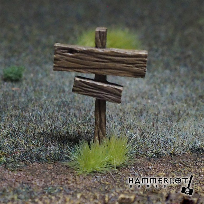 Wooden Road Signs, 28mm 32mm Scenery, wargames. Terrain Dungeons & Dragons RPG, Tabletop, Boardgames, wargames, diorama, modeling image 3