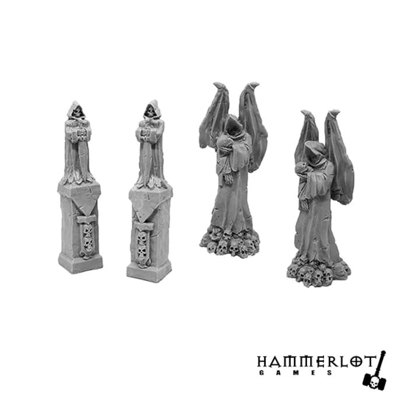 Statue Cemetery Angel Grave Tombstone Skull D&D terrain Wargaming, DnD Models, , 28mm 32mm, wargames. Original Hammerlot Games models image 3