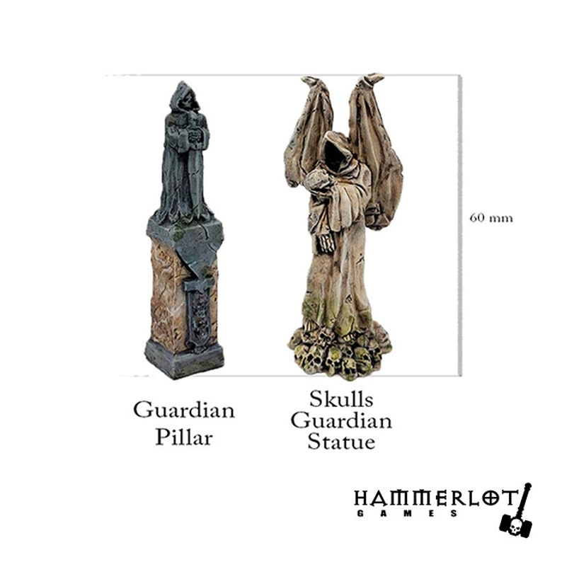 Statue Cemetery Angel Grave Tombstone Skull D&D terrain Wargaming, DnD Models, , 28mm 32mm, wargames. Original Hammerlot Games models image 2