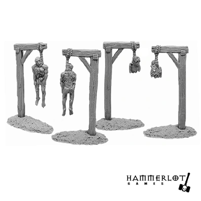 Hanged Man Dead, Graveyard, tomb, gravestone. D&D terrain Undead, Necropolis, 28mm 32mm, scenery, wargames. Original Hammerlot Games models image 4