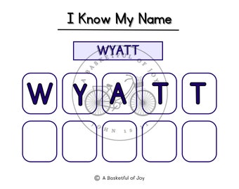 Custom Name Preschool Activity - Preschool Binder Activity