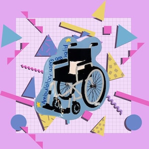 Adhesivo de vinilo impermeable para silla de ruedas, ambulatorio y discapacitado.