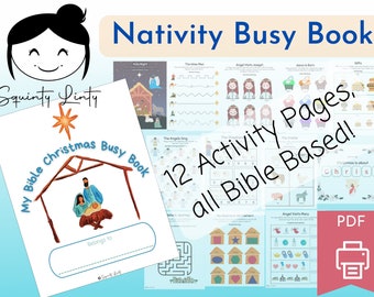 Nativity Busy Book, Christmas Bible Themed Printable, Bible Busy Book for Toddler, Church Quiet Book, Bible Quiet Book, Christian Busy Book