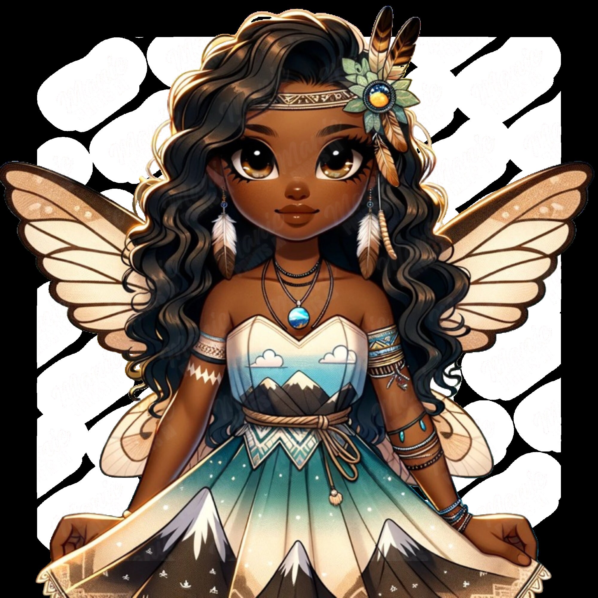 Black Fairy Clipart Bundle, 8 Transparent Png's High Resolution Digital ...