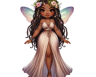 Black Fairy Art: African American Forest Illustration (Digital Download)