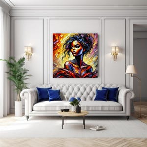 Prompt Guide for AI Art | Expressionist Art: Feminine Black Woman Portraits with Sample Images and Prompts | African American | DALLE