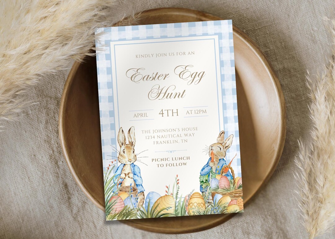 Peter Rabbit Easter Egg Hunt Invitation Template, Instant Download ...