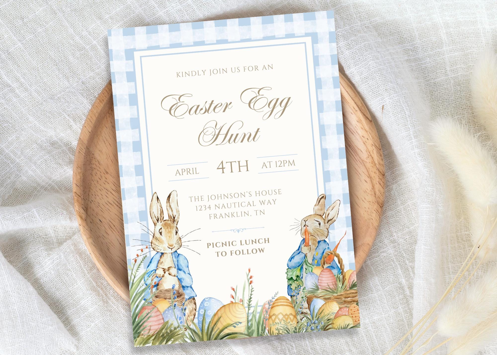 Peter Rabbit Easter Egg Hunt Invitation Template, Instant Download ...