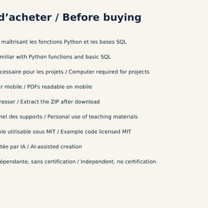 Software Engineering Python SQL – Cours Avancé Pdf + PowerPoint + Tests + Projet Corrigé | Architecture, Transactions, Api | FR/EN image 4