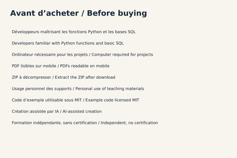 Software Engineering Python SQL – Cours Avancé Pdf + PowerPoint + Tests + Projet Corrigé | Architecture, Transactions, Api | FR/EN image 4