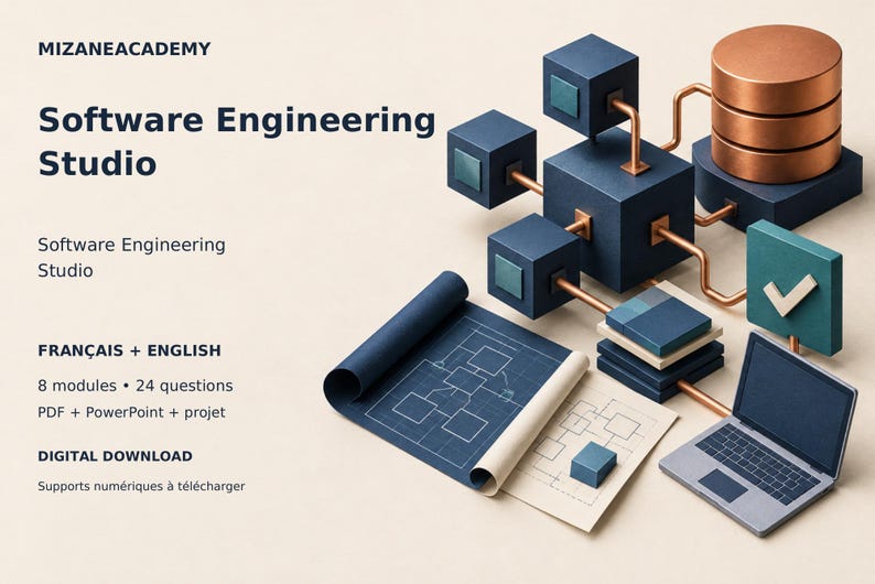 Software Engineering Python SQL – Cours Avancé Pdf + PowerPoint + Tests + Projet Corrigé | Architecture, Transactions, Api | FR/EN image 1