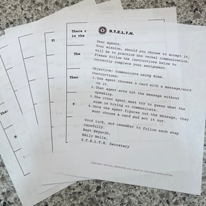Jogo de cartas de missão de agente secreto