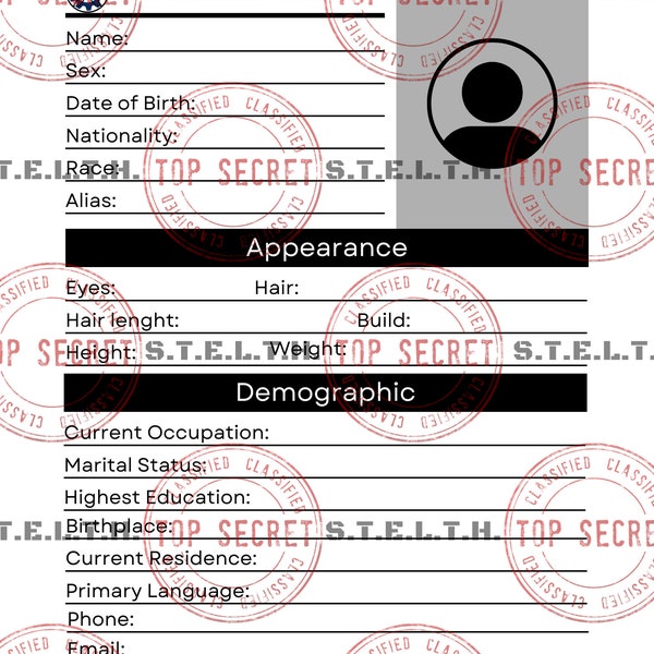 Suspect Profiles (Police, spy, detective play)