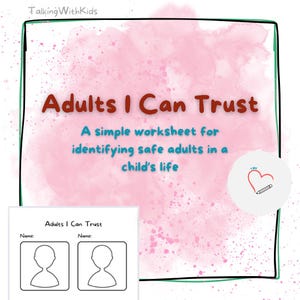 Adults I Can Trust children&#39;s therapy worksheet
