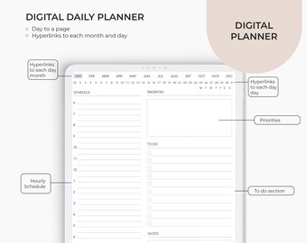 Digital Daily Planner | Digital Planner | Digital Planner iPad | Daily Planner | GoodNotes planner