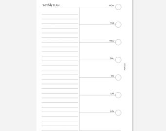 Printable Weekly Planner Insert - A5 (Instant Download)