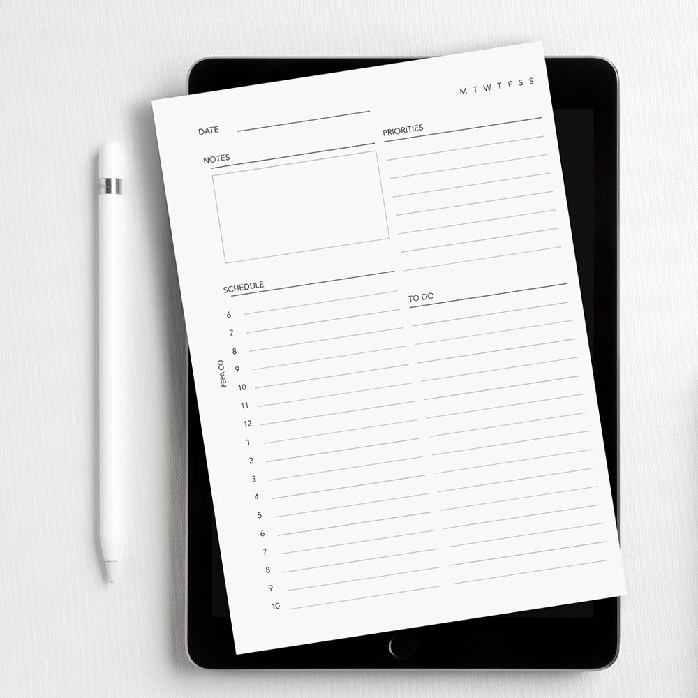 PRINTABLE A5, A4 + Letter Daily Planner, Printable Day on One Page ...