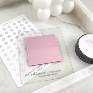 Square Transparent Sticky Notes | 5cm Square Sticky Notes | Sticky Notes | Colored Sticky Notes | Stationery | Cute Office Supplies