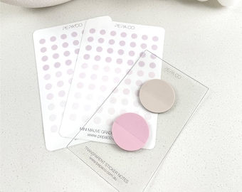 Mini Circle Sticky Notes | Transparent & Colored | Set of 3cm Round Sticky Notes | Mini Sticky Pads | Cute Office Supplies
