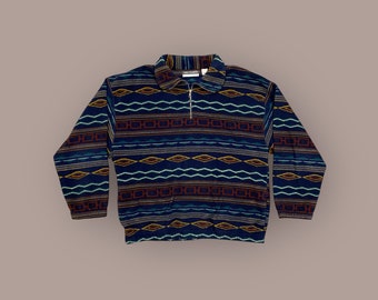 Vintage 90’s Aztec print quarter zip fleece