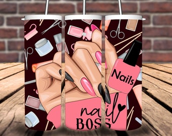 20 Unzen Tumbler Wrap Nail Tech digitaler Download png Sublimation