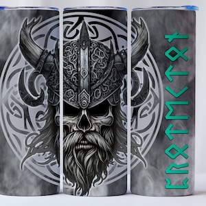20oz Tumbler Wrap Viking with Runes for protection Digital Download PNG sublimation clipart