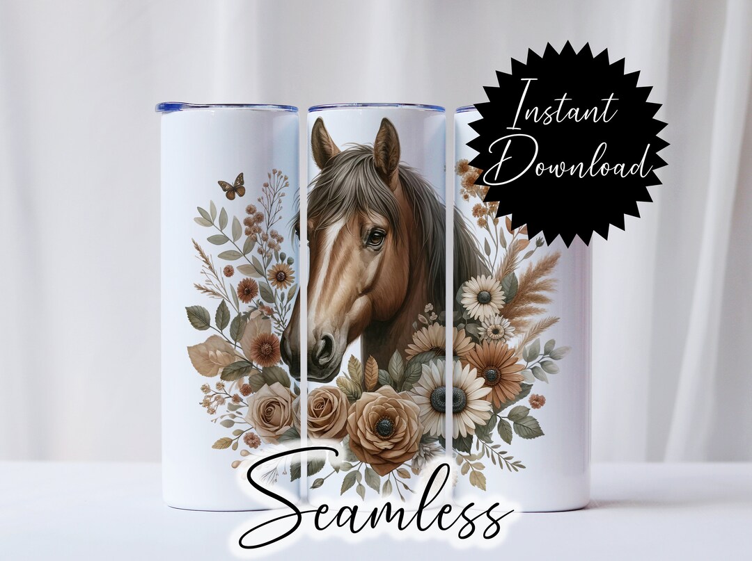 20oz Tumbler Wrap Boho Horse Sublimation Digital Download Png - Etsy