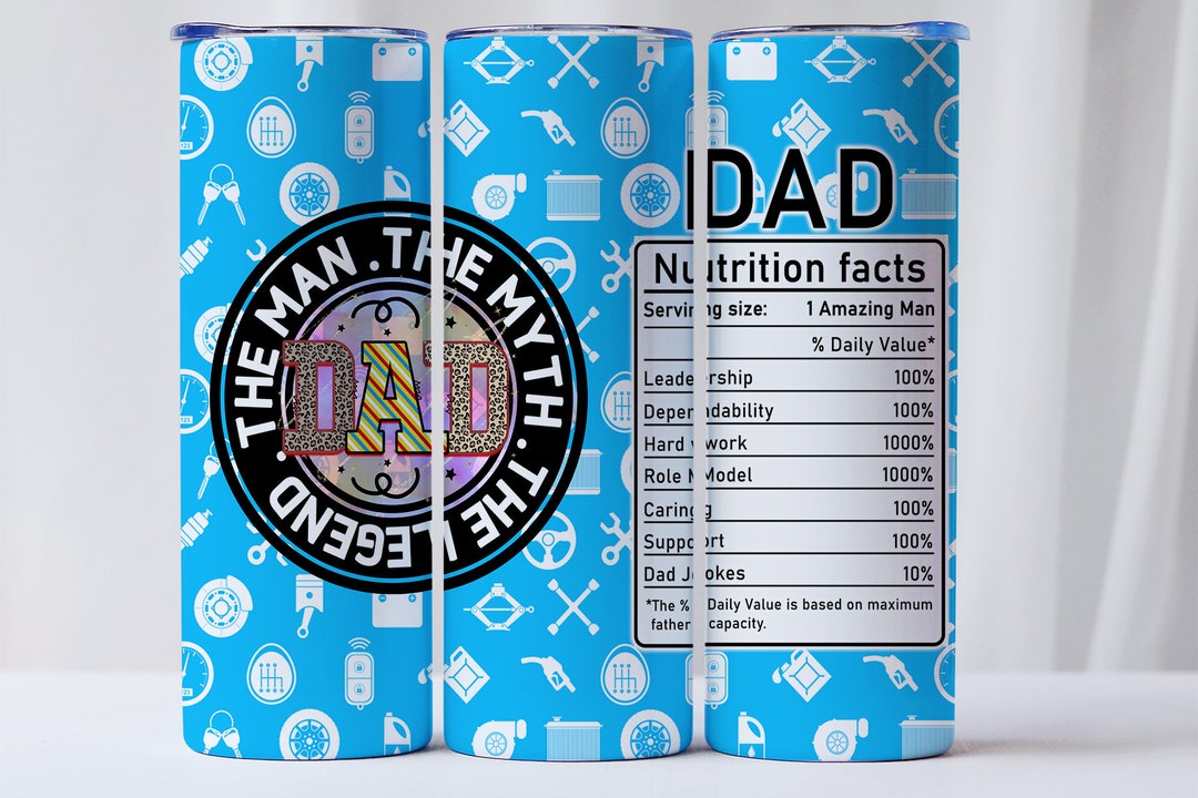 20oz Tumbler Wrap Dad Nutrition Facts Fathers Day Digital Download PNG ...