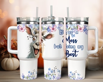 40 Unzen Becher wickeln Lama- bisschen durcheinander, aber ich tue mein Bestes für die Sublimation, einschließlich digitaler Download Clipart