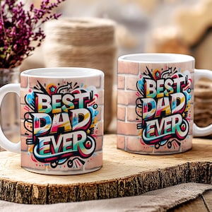 11oz Mug Wrap Fathers Day Best dad ever mug  Digital download png sublimation dada papa