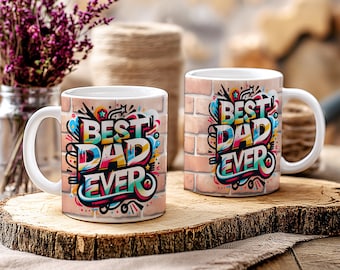 11oz Mug Wrap Vatertag Bester Papa aller Zeiten Tasse Digitaler Download png Sublimation Dada Papa