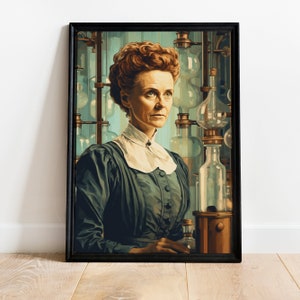 Marie Curie Poster, Marie Curie Print, Famous Scientist, Nobel Prize, Marie Curie Illustration, Wall Art