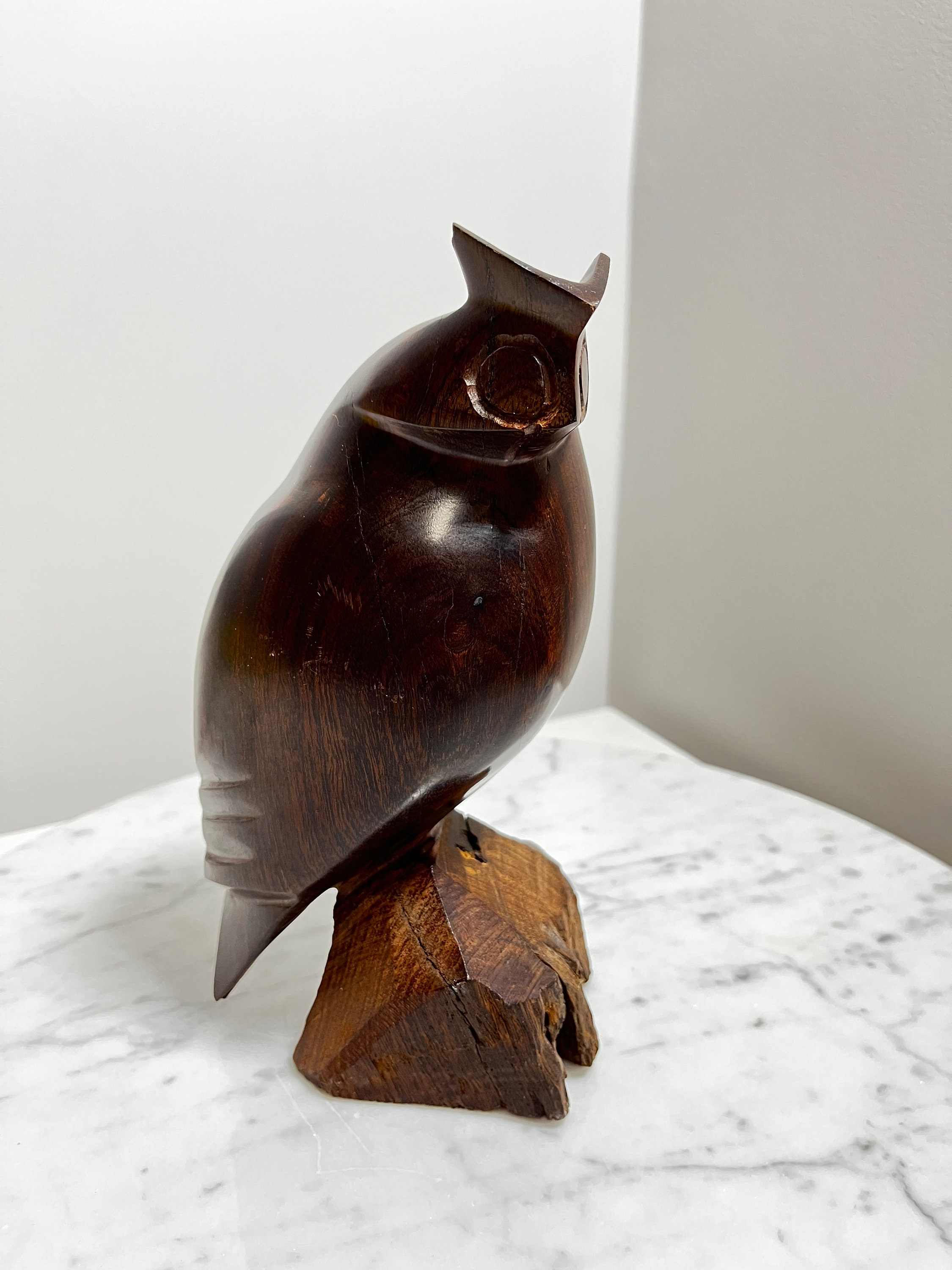 Iron Wood Owl scuplture
