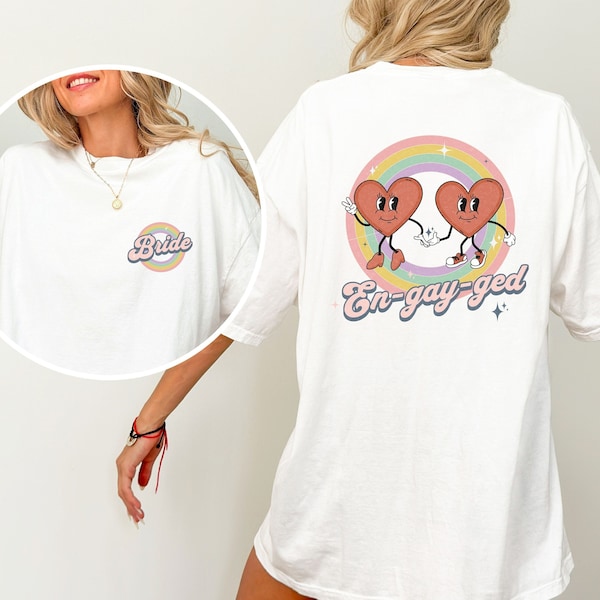 Custom EnGayGed Lesbian Bride T-Shirts, LGBTQ Bachelorette Party