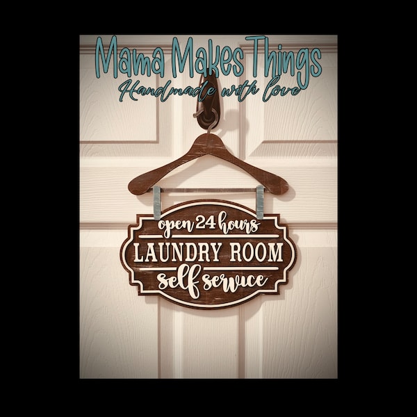 Hand Painted Wooden Laundry Room Sign, Handmade Home Decor, Laundry Room Decor