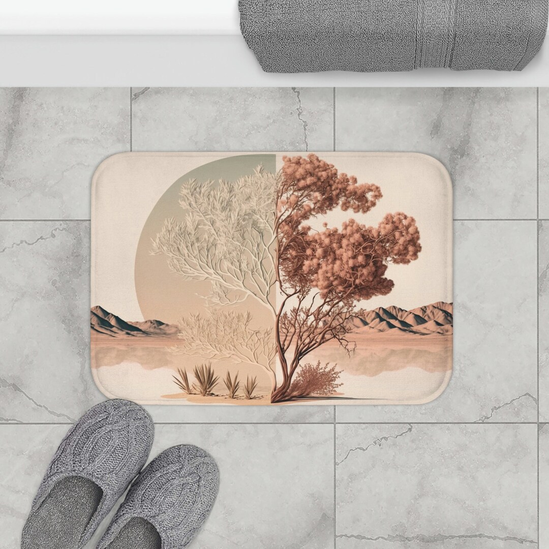 Moon Tree Bath Mat Cute Bath Rugs Boho Bath Mat Gift for Etsy