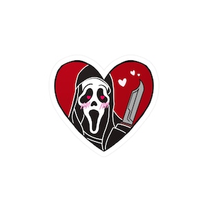 Ghost Face Scream Sticker Valentine&#39;s Halloween Horror Decal