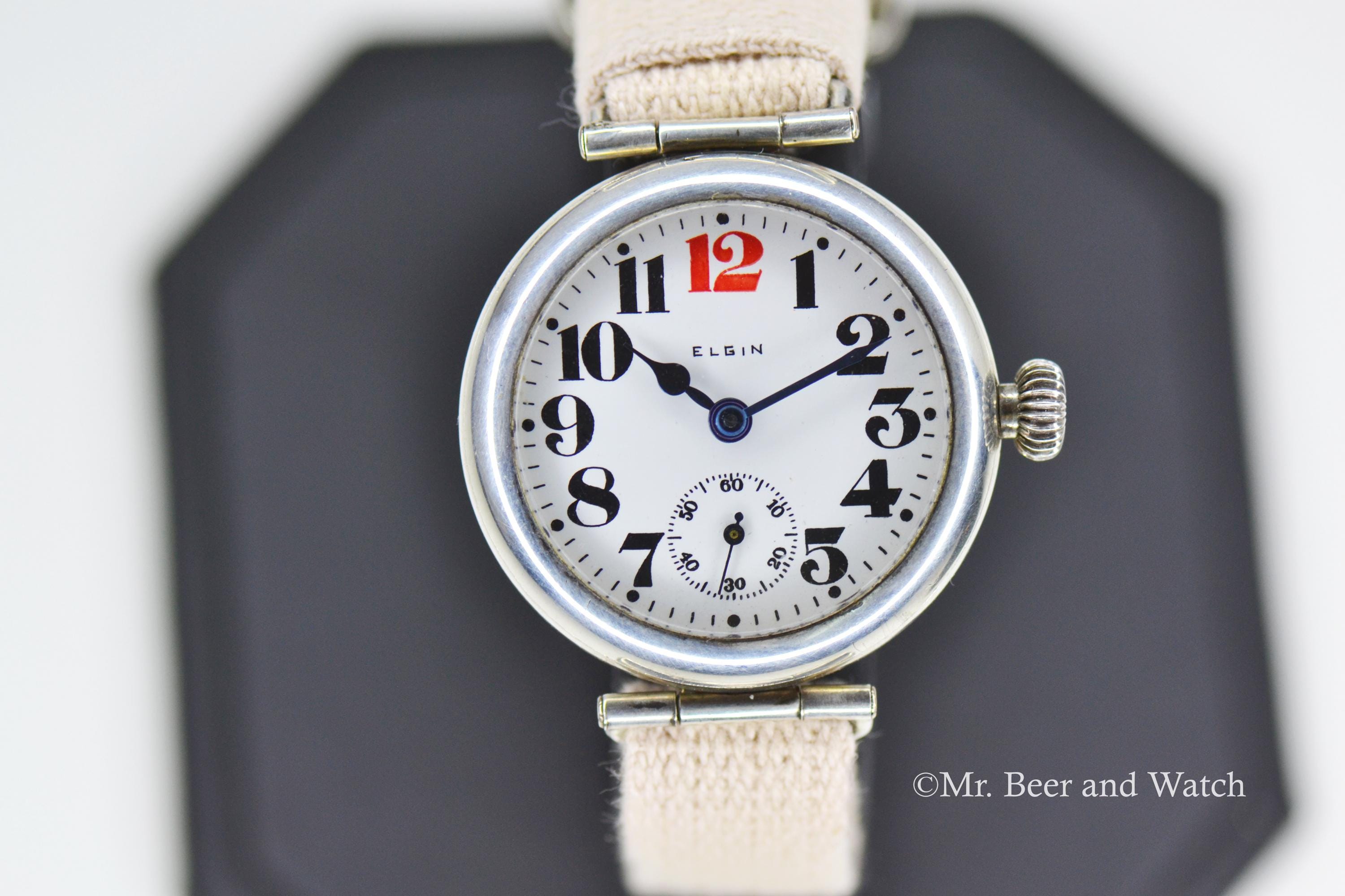 1911 年製、希少なビンテージ スイベル ラグ WWI エルジン トレンチ 