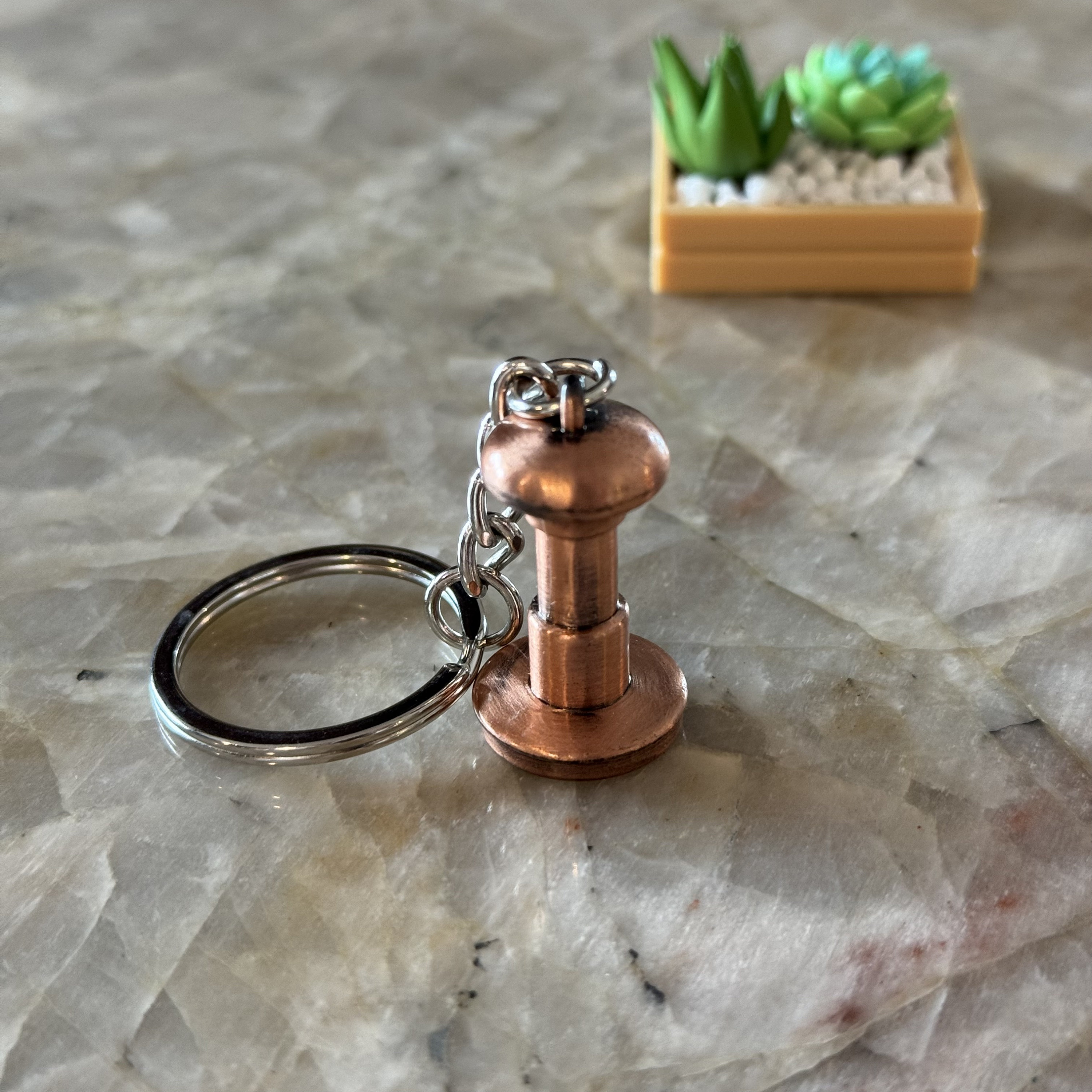 Rose Gold Portafilter and Tamper Keychain Espresso Coffee Lover