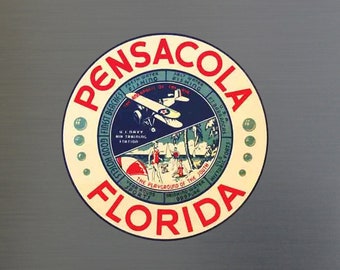 MAGNET! Vintage Pensacola Retro Magnet! 3"x3" Made in the USA!