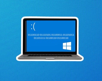 BSOD Computer funny Binary Code! 3"x2" waterproof! Made in the USA!