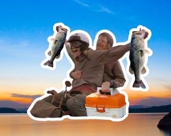 Funny Fishing Sticker! Measures 3.5"x2.76" Waterproof! Made in the USA!